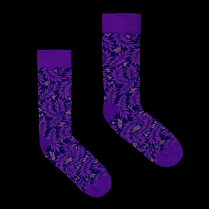 Purple Floral Crew Socks
