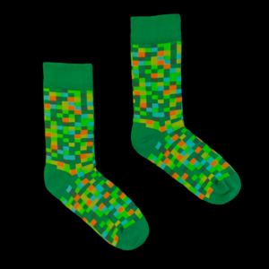 Vert Pixel Crew Socks